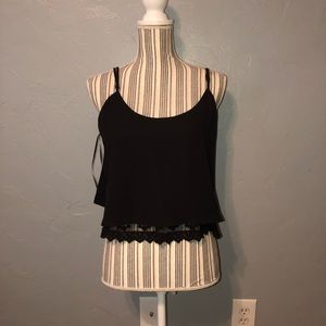 Black tank, crop top